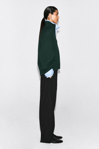 COS ラウンド ウール ファネルネック ジップアップジャケット