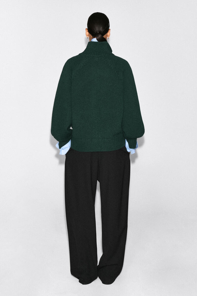 COS ラウンド ウール ファネルネック ジップアップジャケット
