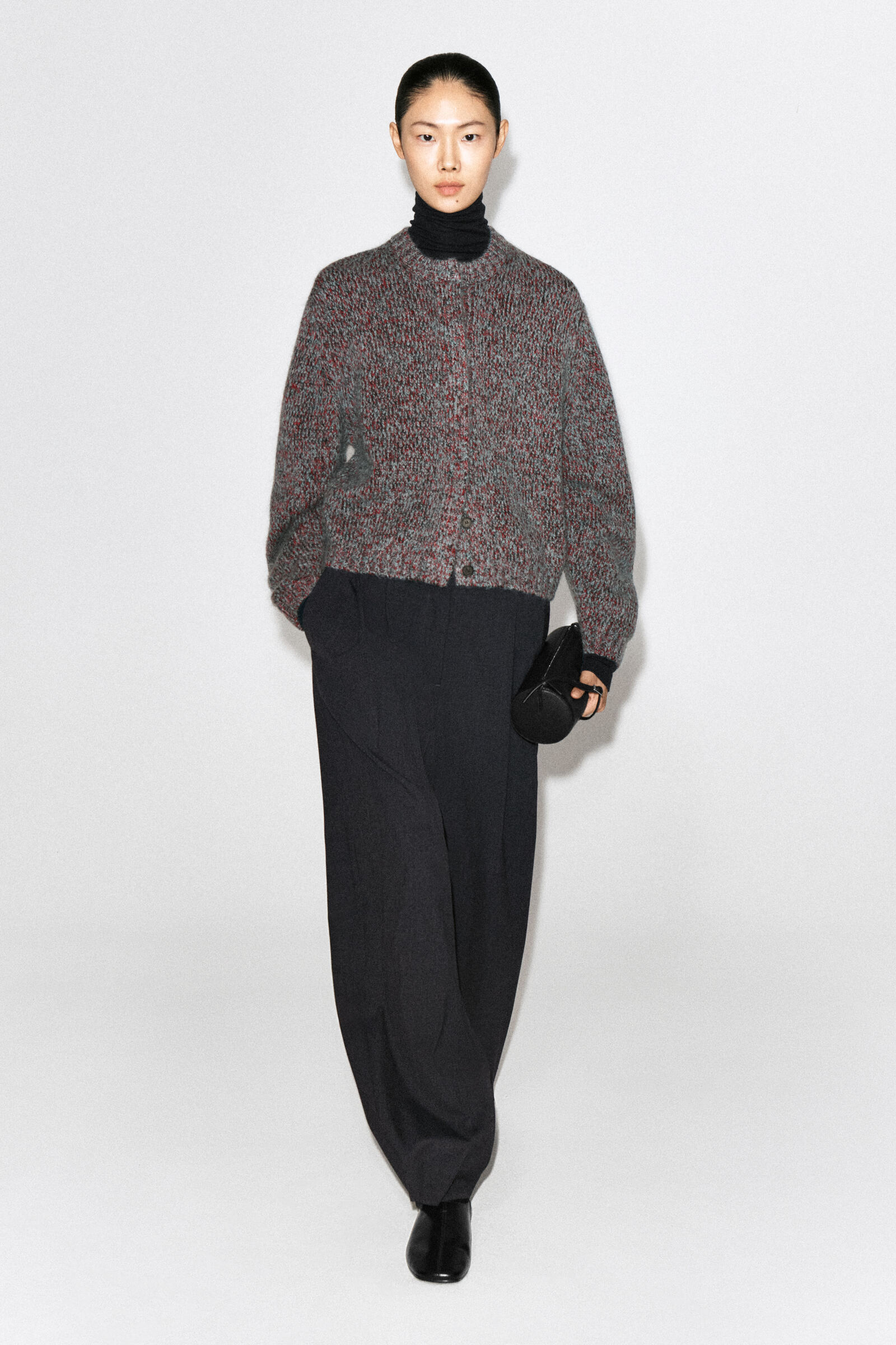 TWO-TONE WOOL-MOHAIR CARDIGAN ツートーン ウールモヘア カーディガン
