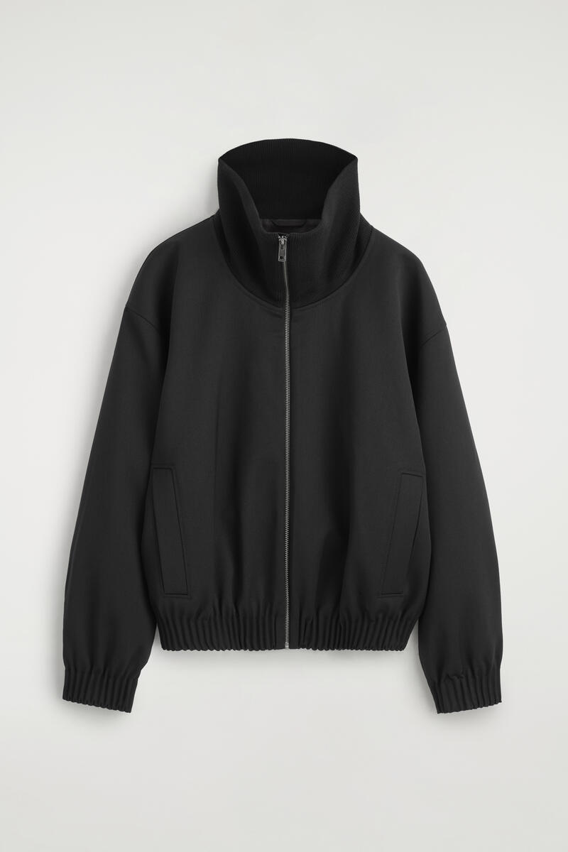 FUNNEL-NECK JACKET ファネルネック ジャケット ブラック｜COS コス