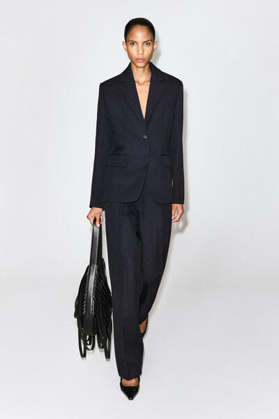 TAILORED WOOL STRAIGHT-LEG TROUSERS