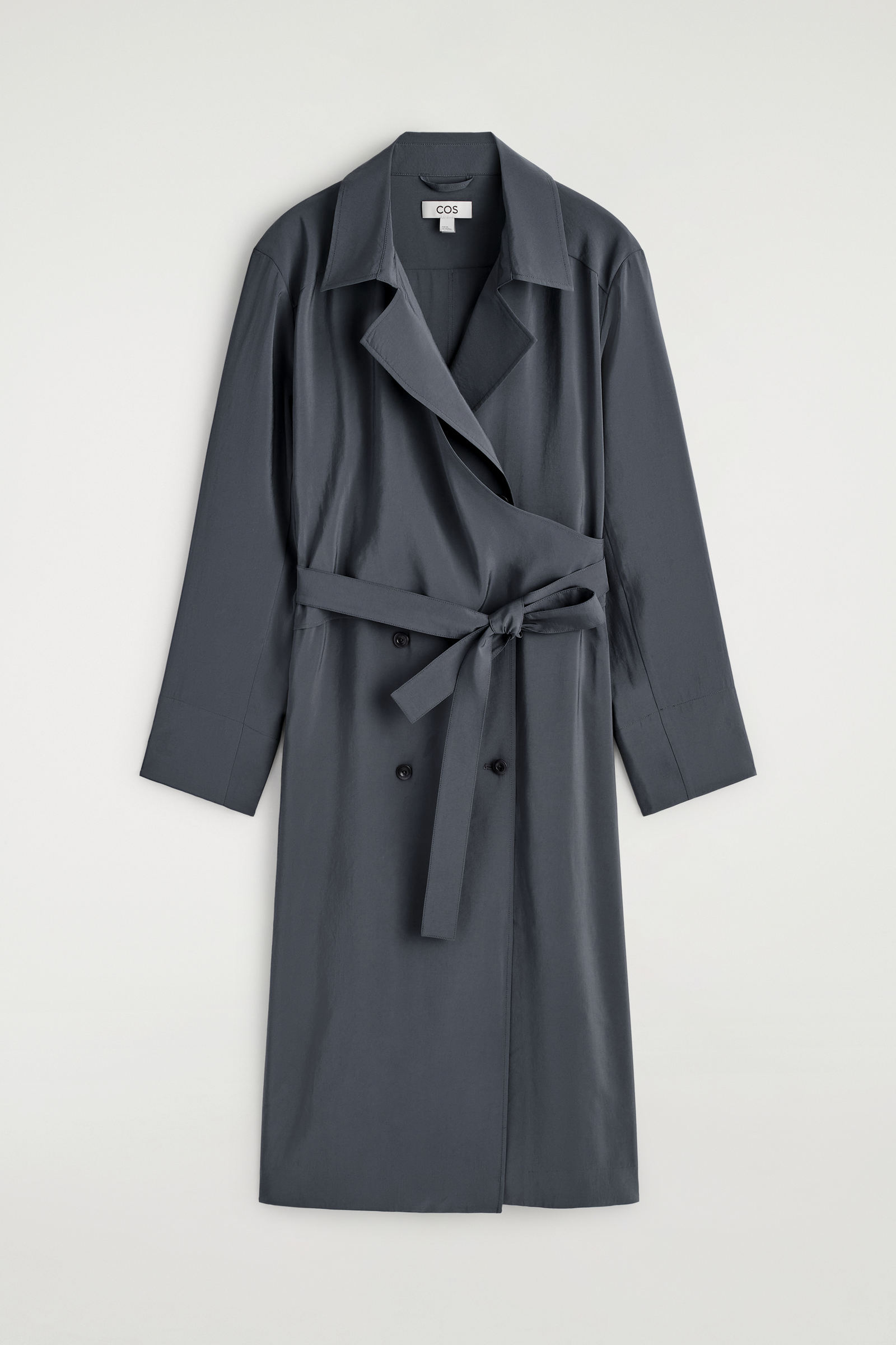 ベルト付きトレンチディテールミディドレス