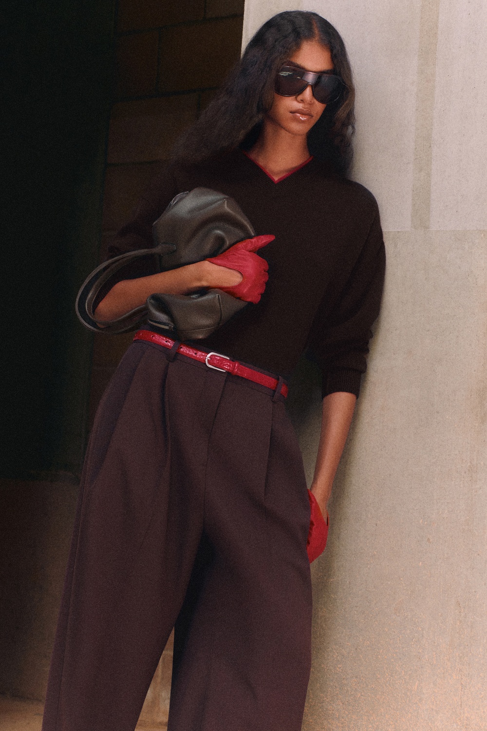 woman wearing knit