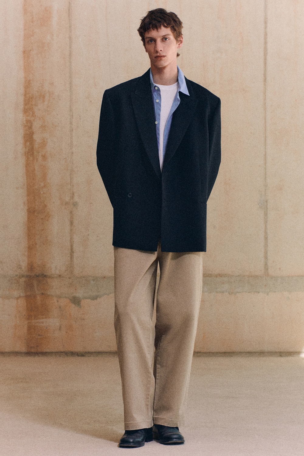 RELAXED PIMA COTTON-POPLIN SHIRTBLUE