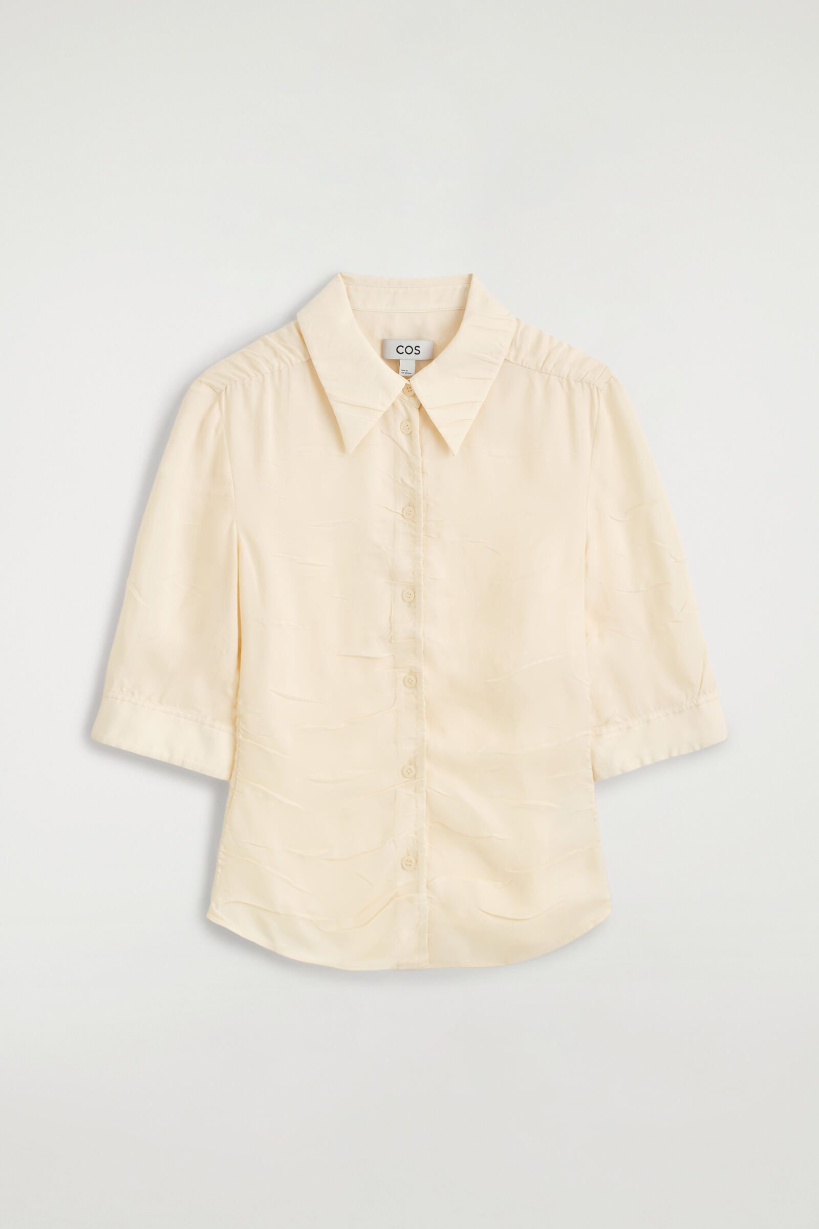 GATHERED CRINKLED SHIRTIVORY
