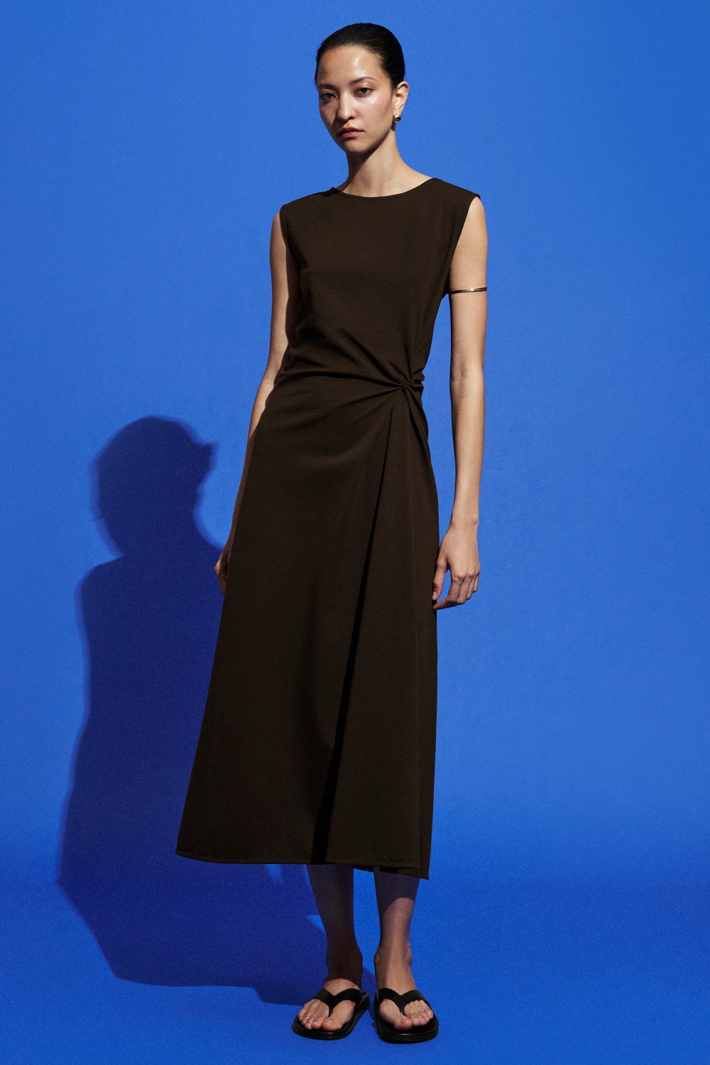 cos sculpted cotton midi dress COS Women's Sculpted Midi Dress in Black | Cotton