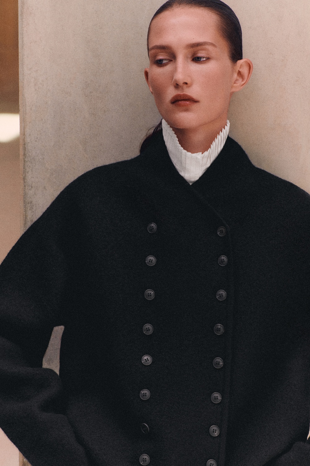 BOILED-WOOL UNIFORM JACKETBLACK