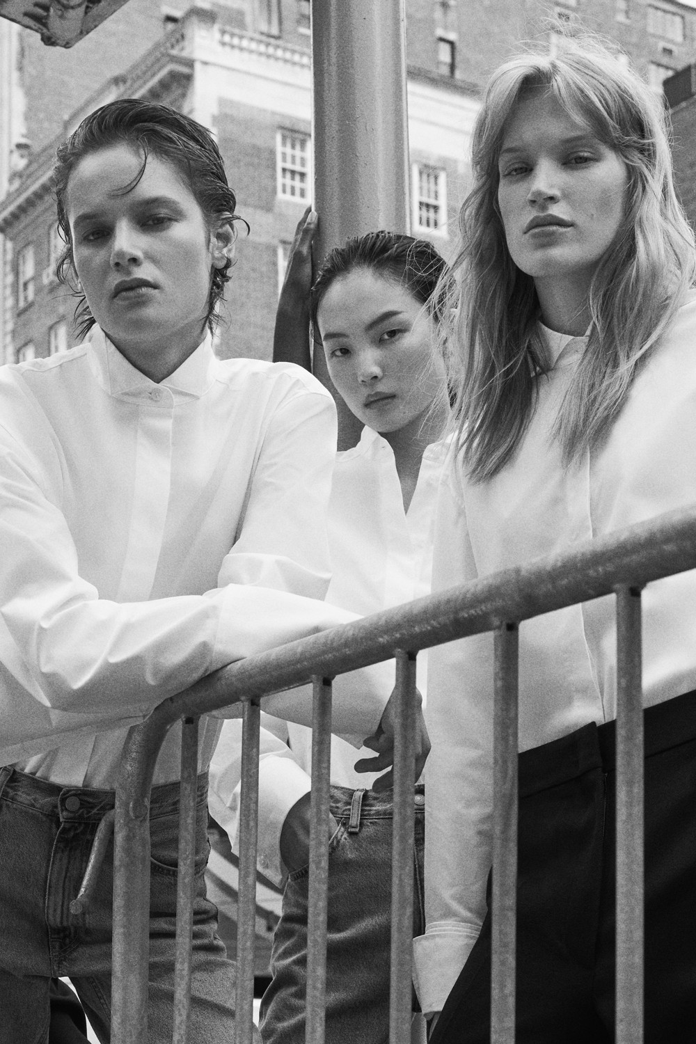 WING-COLLAR COTTON TUXEDO SHIRTWHITE