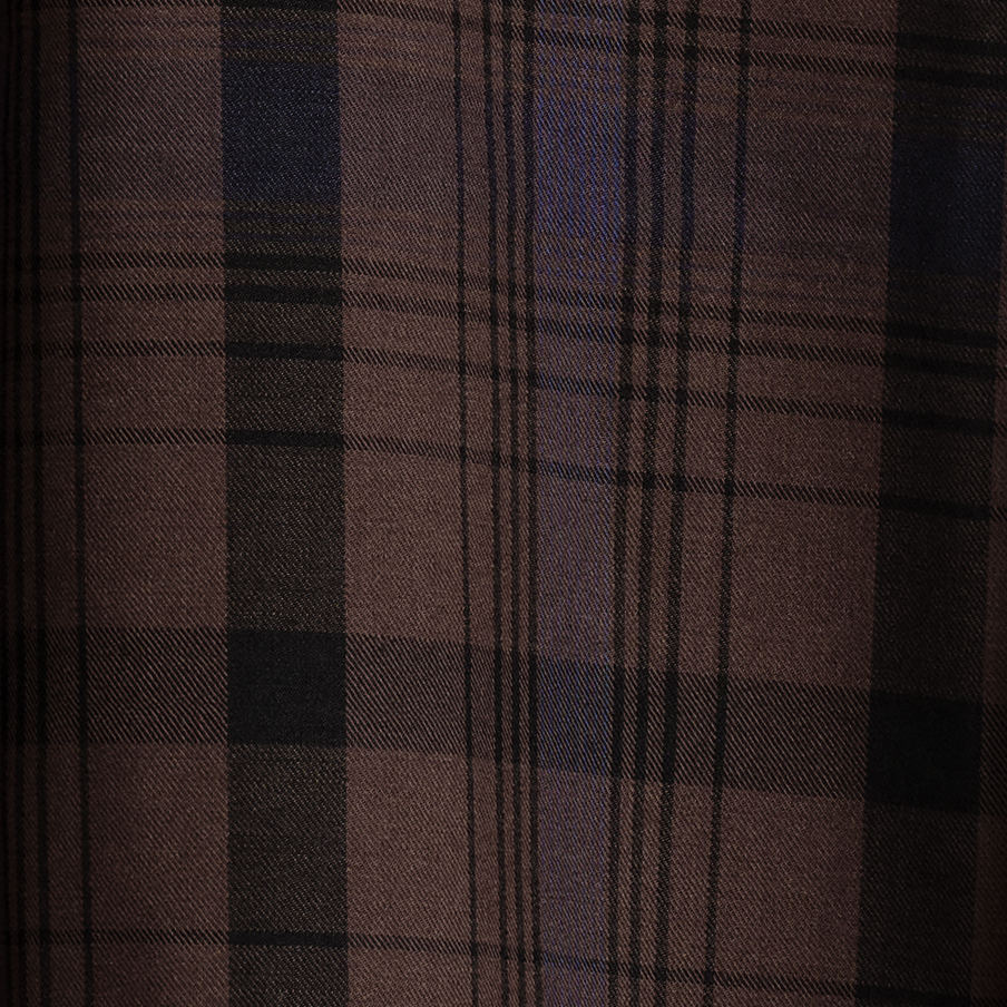 CHECKED WOOL-BLEND SHIRT DRESSBROWN / CHECKED