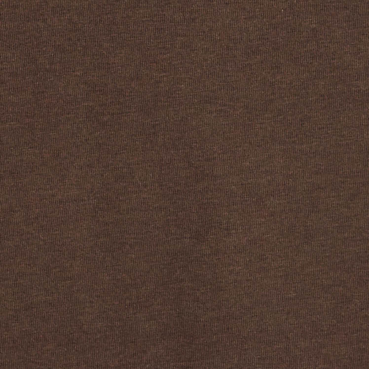 SLIM SCOOP-NECK COTTON T-SHIRTBROWN MÉLANGE