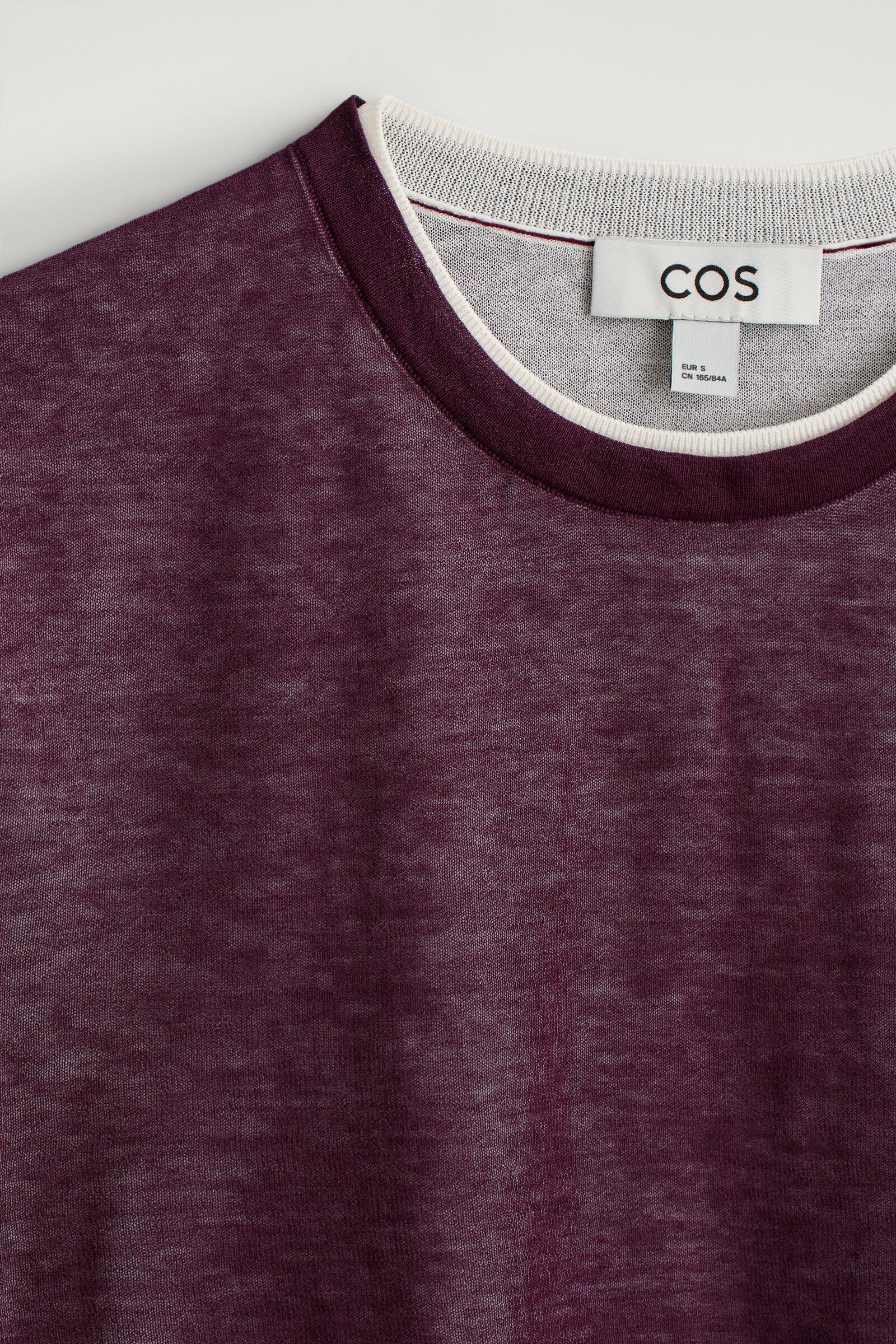 LAYERED KNITTED T-SHIRTBURGUNDY / WHITE