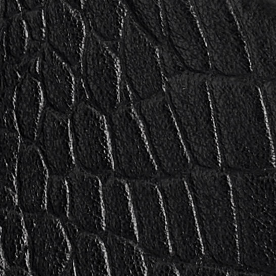 CROPPED CROC-EFFECT LEATHER BLAZERBLACK