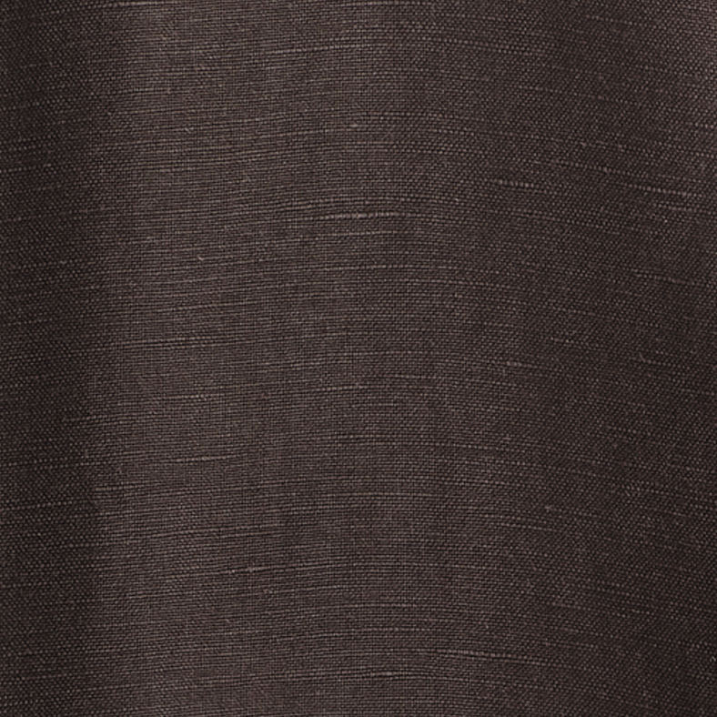 OVERSIZED GRANDAD-COLLAR LINEN SHIRTDARK BROWN