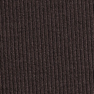 LACE-TRIMMED RIBBED V-NECK T-SHIRTDARK BROWN