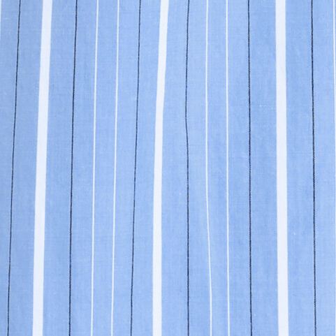 STRIPED SHORT-SLEEVED COTTON SHIRT DRESSBLUE / STRIPED