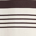 FOLDED-SHOULDER COTTON-JERSEY MIDI DRESSWHITE / BROWN / STRIPED