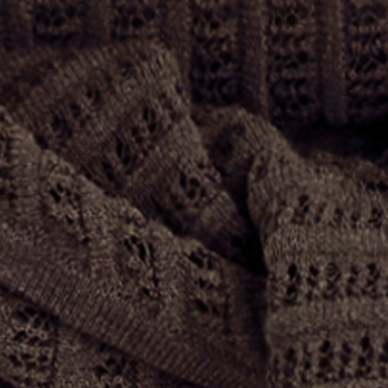 POINTELLE-KNIT TRIANGLE SCARFBROWN