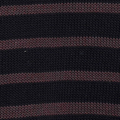 STRIPED KNITTED COTTON T-SHIRTBROWN / BLACK / STRIPED