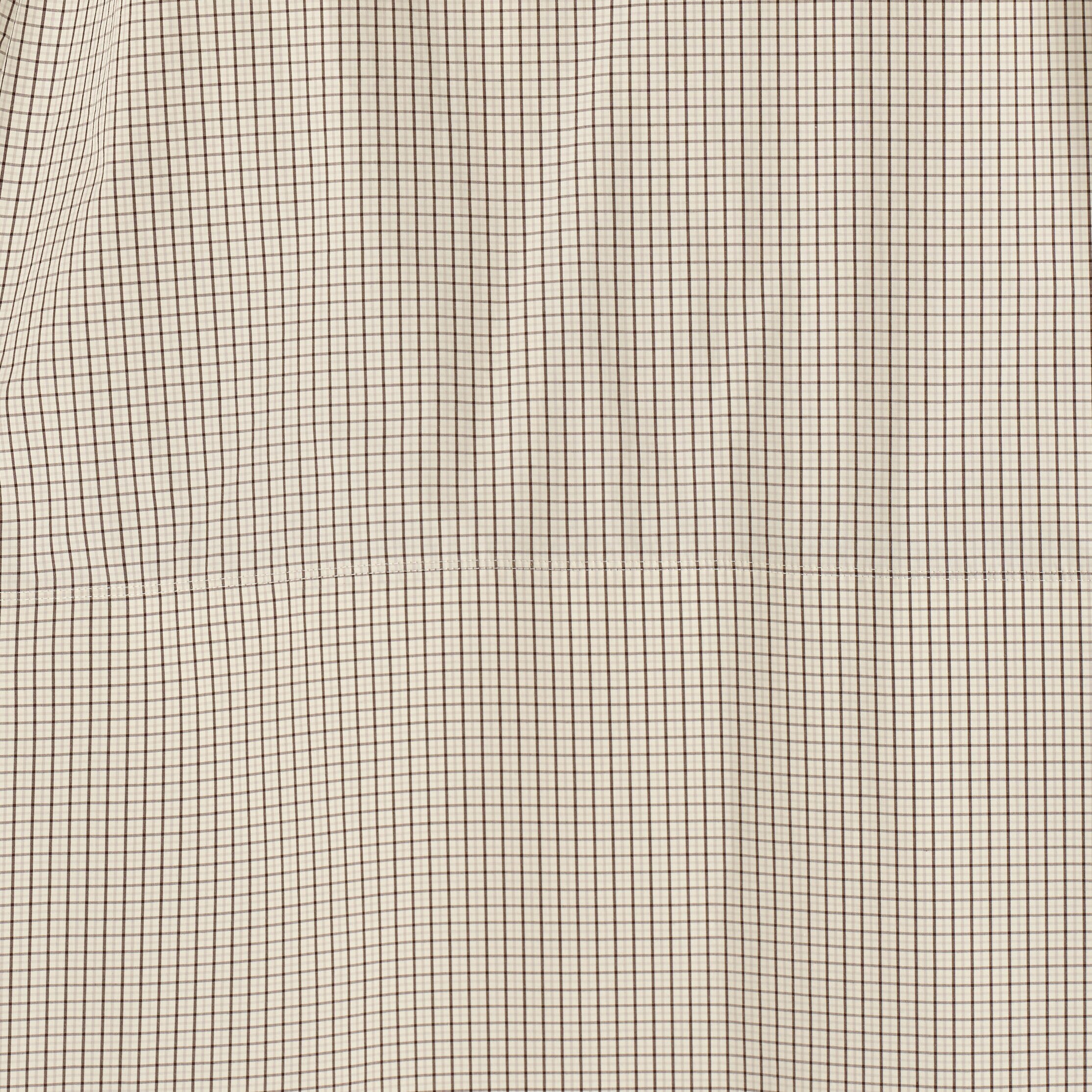 PINTUCKED COTTON MINI DRESSBEIGE / CHECKED