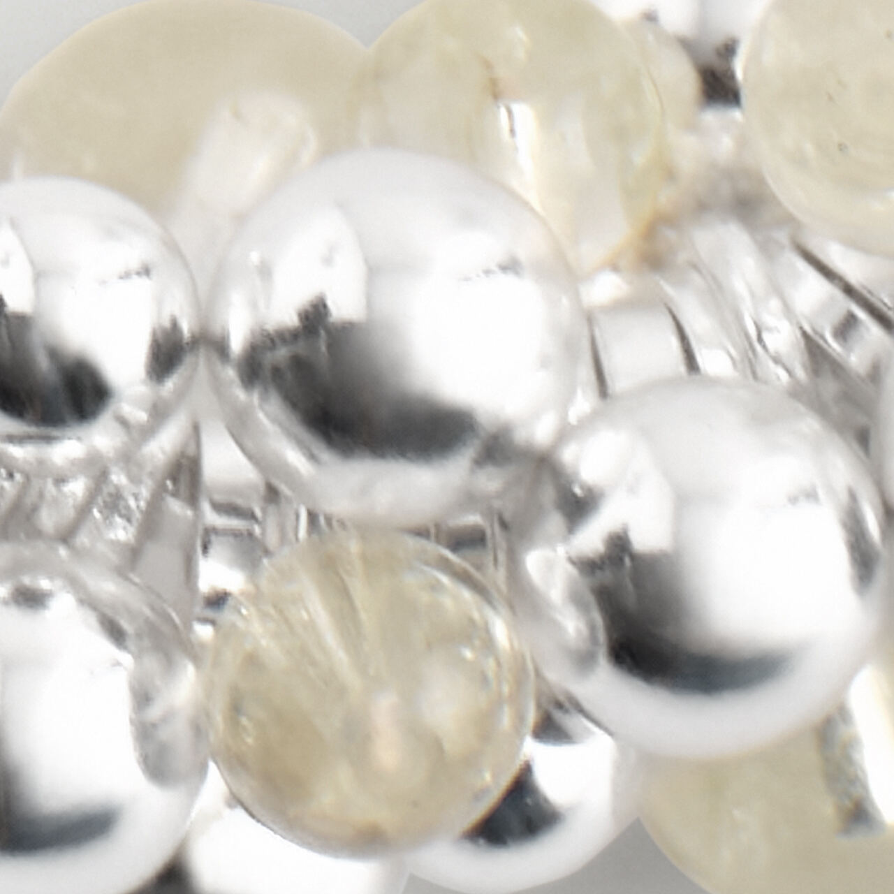 CLUSTERED BEADED NECKLACESILVER