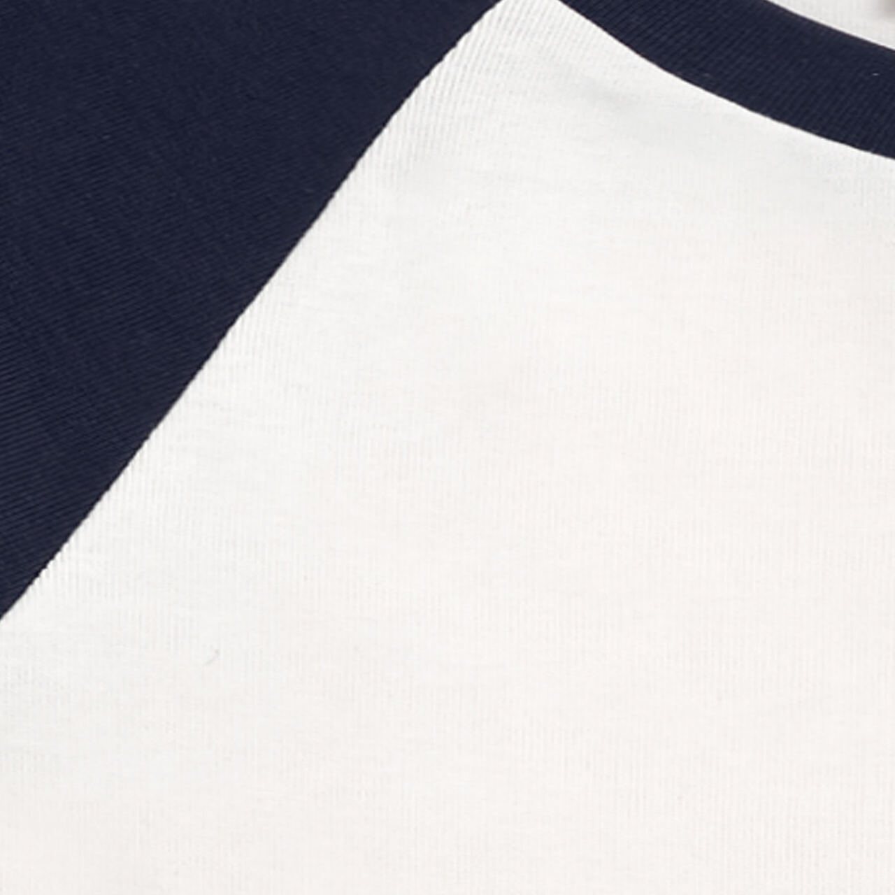 SLIM COTTON RAGLAN T-SHIRTWHITE / NAVY