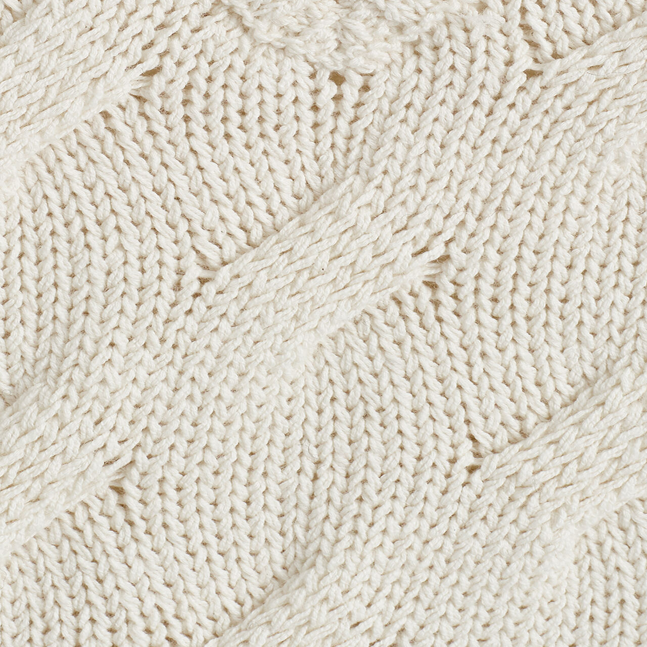 CABLE-KNIT COTTON-SILK V-NECK JUMPEROFF-WHITE