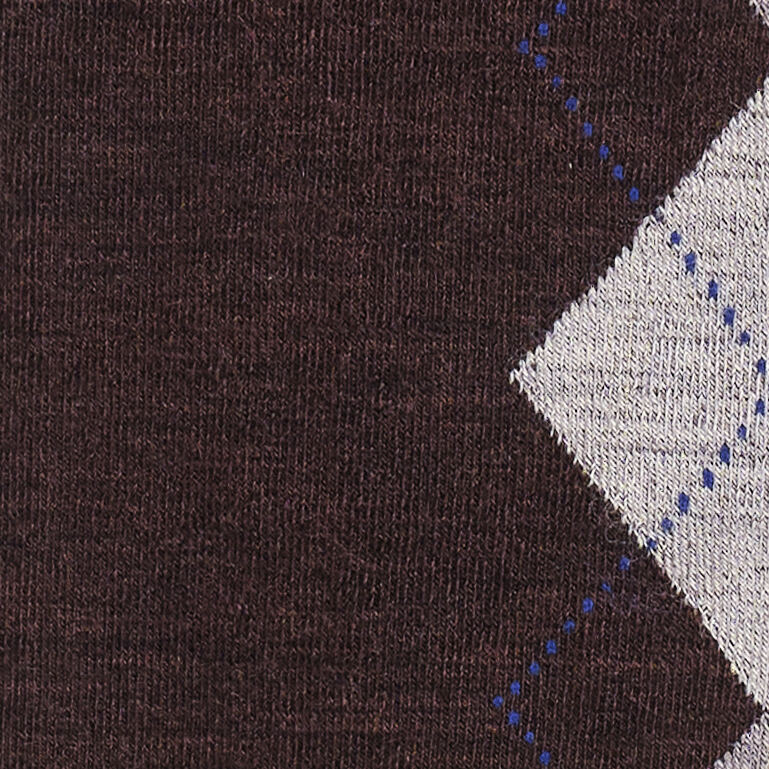 ARGYLE WOOL-BLEND KNEE SOCKSBROWN / GREY / ARGYLE