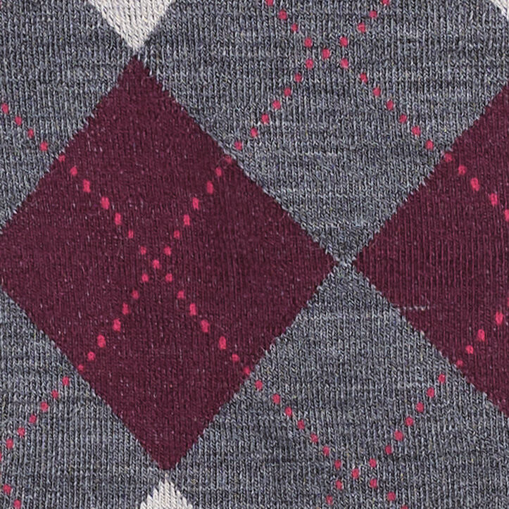 ARGYLE WOOL-BLEND SOCKSGREY / BURGUNDY / ARGYLE