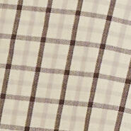 GRANDAD-COLLAR COTTON BLOUSEBEIGE / CHECKED