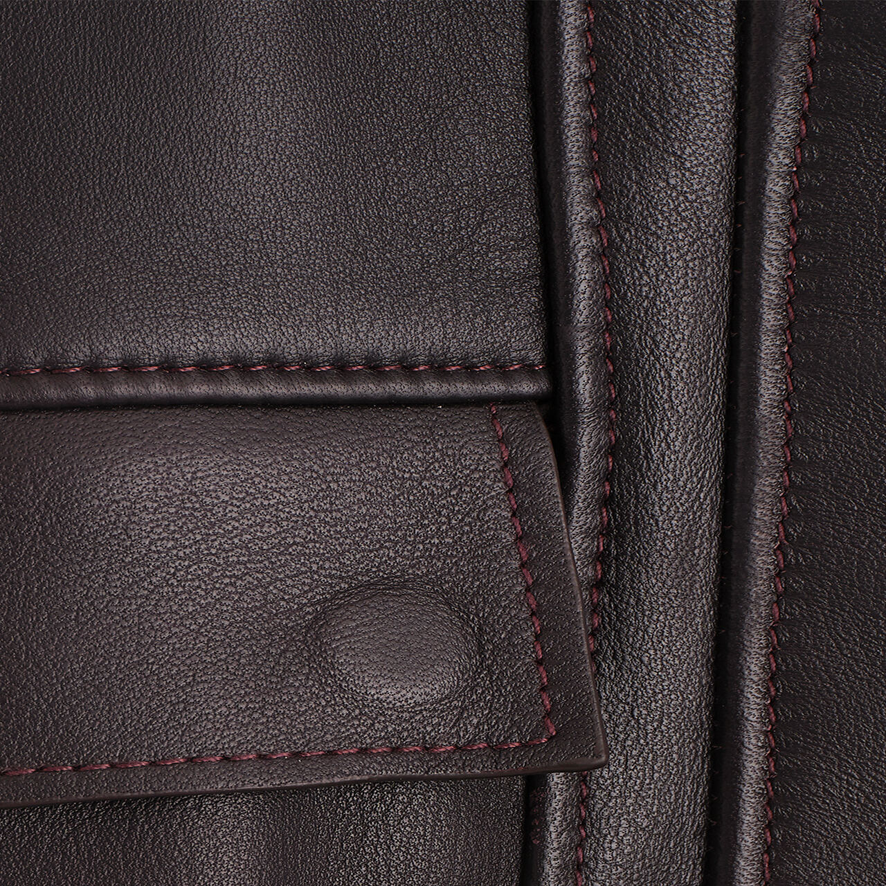 LEATHER FUNNEL-NECK BOMBER JACKETBLACK