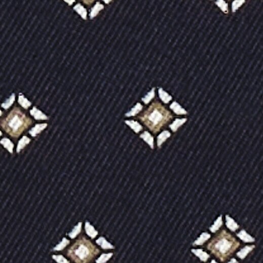 GEOMETRIC-PRINT SILK-BLEND SCARFNAVY / GEOMETRIC