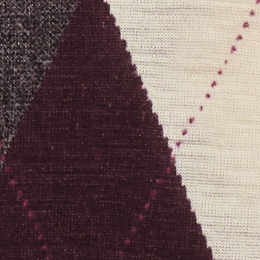 MERINO WOOL HIGH-NECK TOPBROWN / GREY / ARGYLE