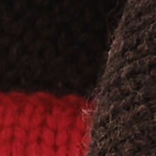 CONTRAST-TIPPED MERINO WOOL TRIANGLE SCARFBROWN / RED