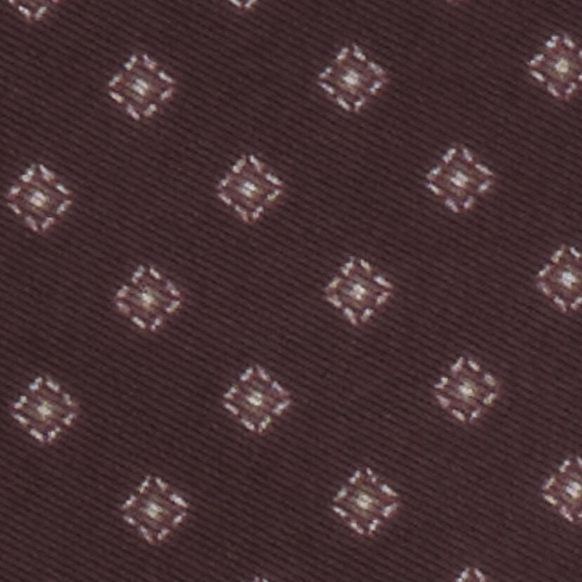 GEOMETRIC-PRINT MULBERRY SILK SCARFBURGUNDY
