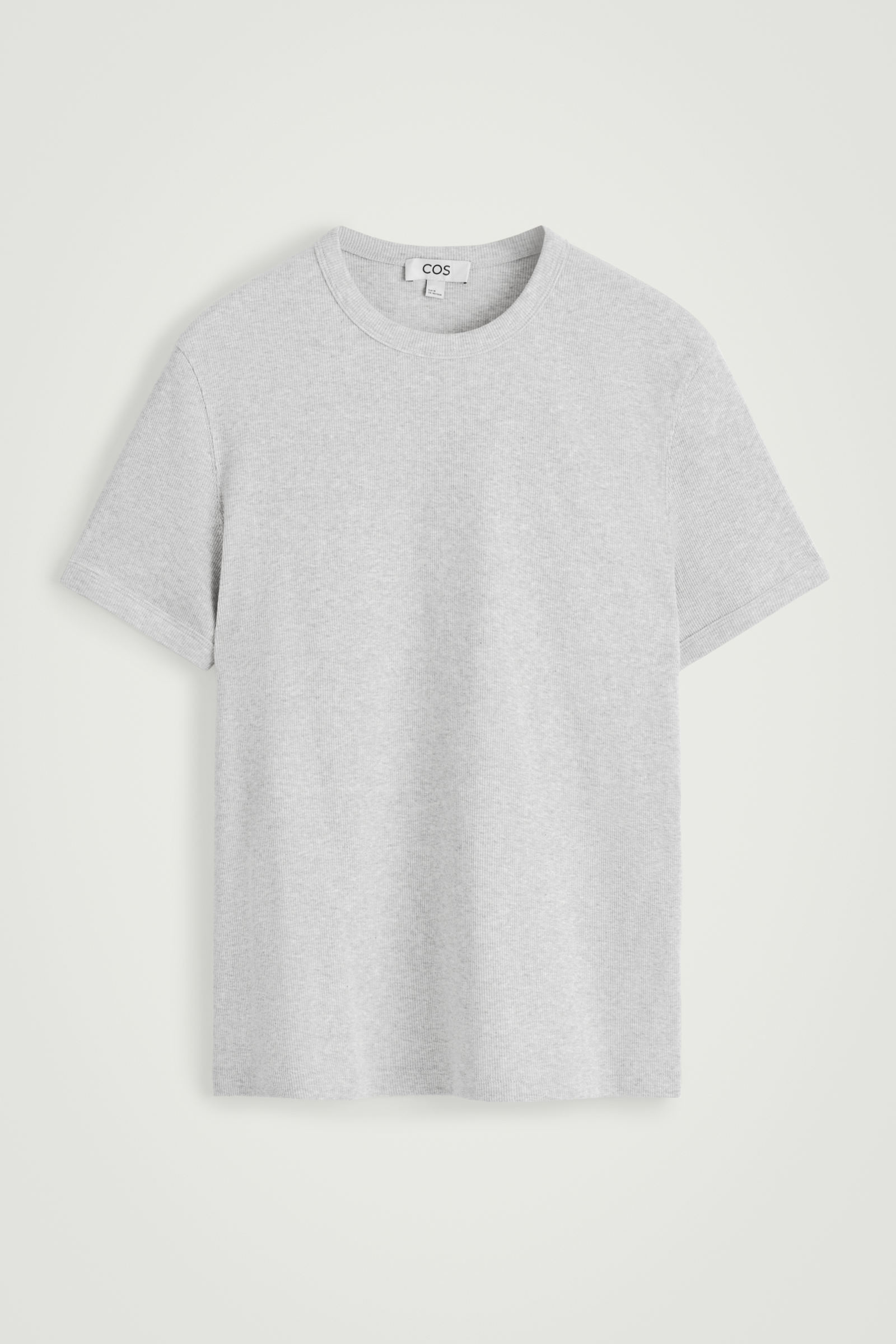 SLIM RIBBED COTTON T-SHIRTLIGHT GREY