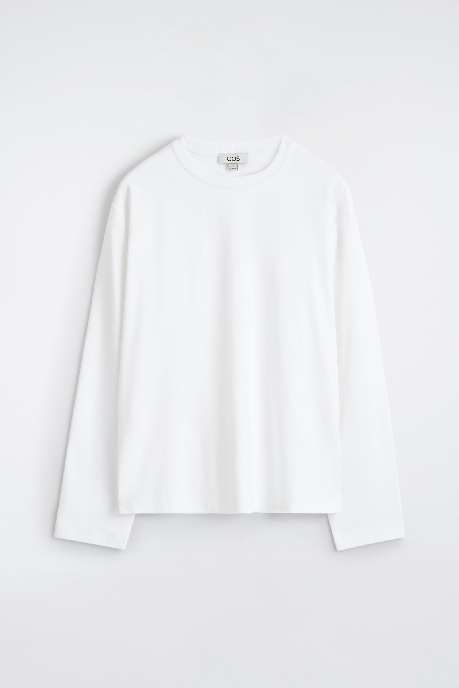 RELAXED JERSEY INTERLOCK LONG-SLEEVED T-SHIRTWHITE
