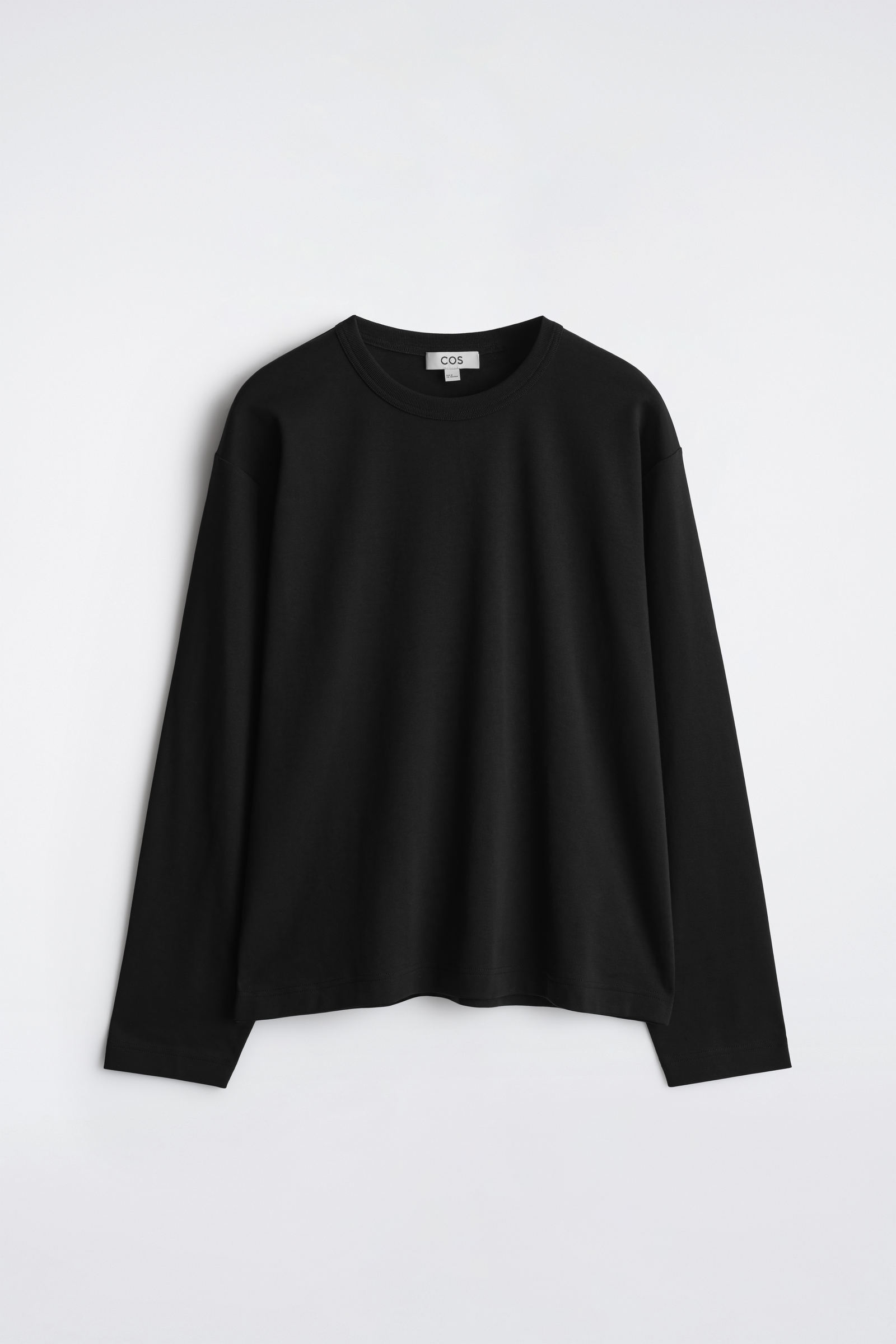 RELAXED JERSEY INTERLOCK LONG-SLEEVED T-SHIRTBLACK