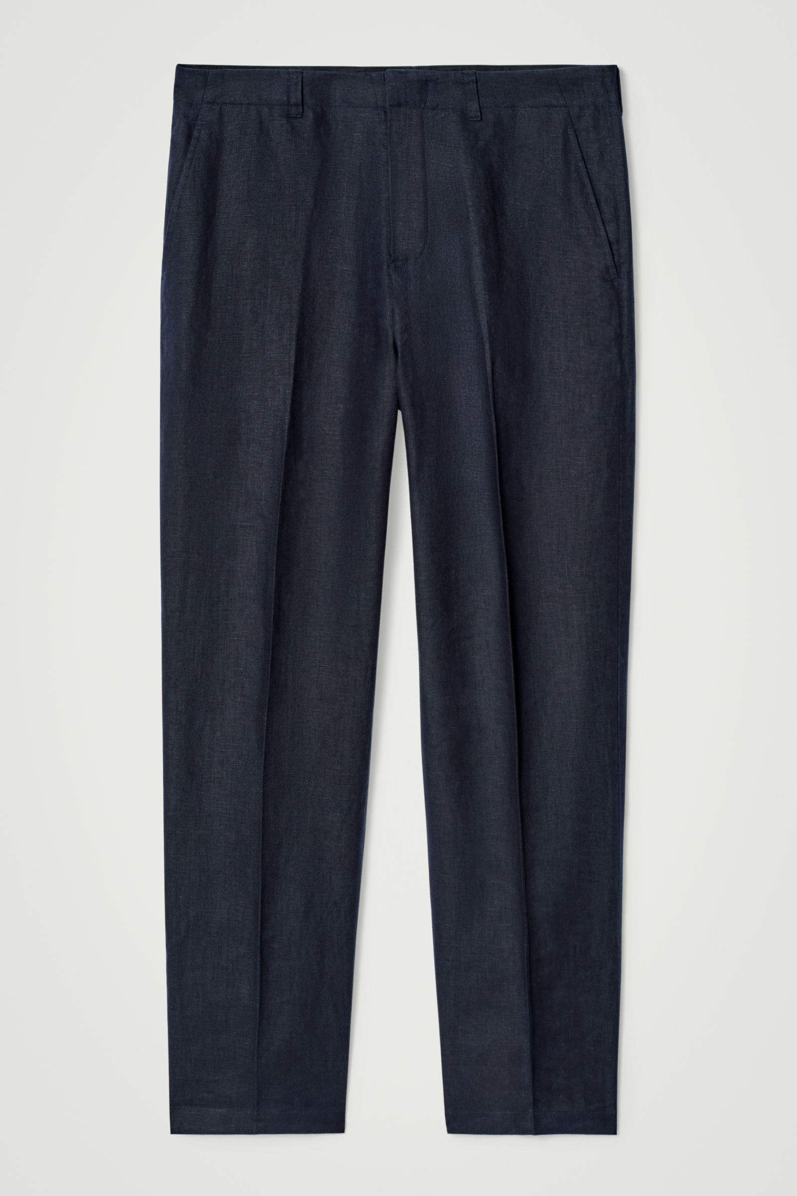 RELAXED LINEN TAPERED TROUSERSNAVY