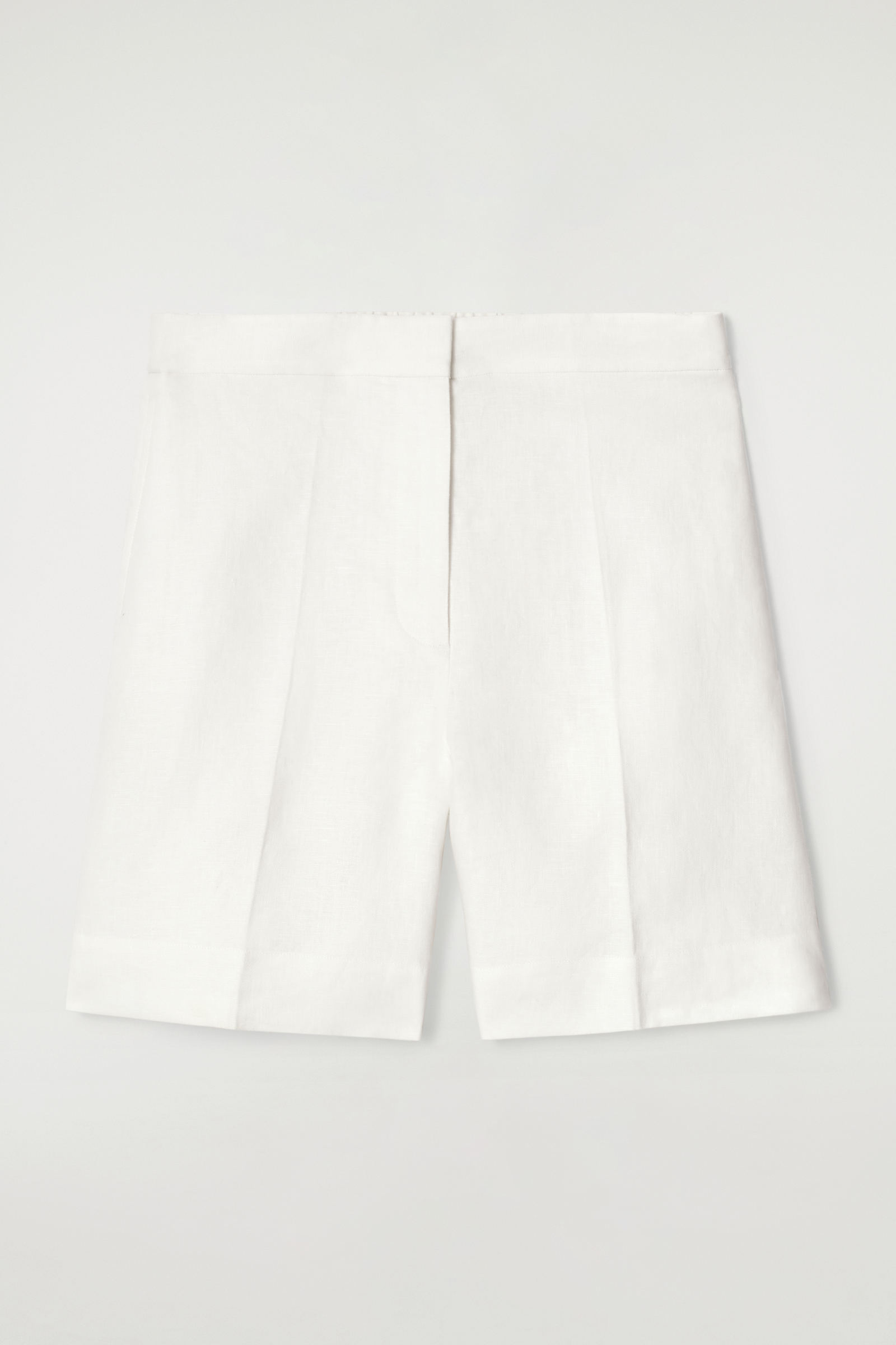 TAILORED ELASTICATED LINEN SHORTSWHITE