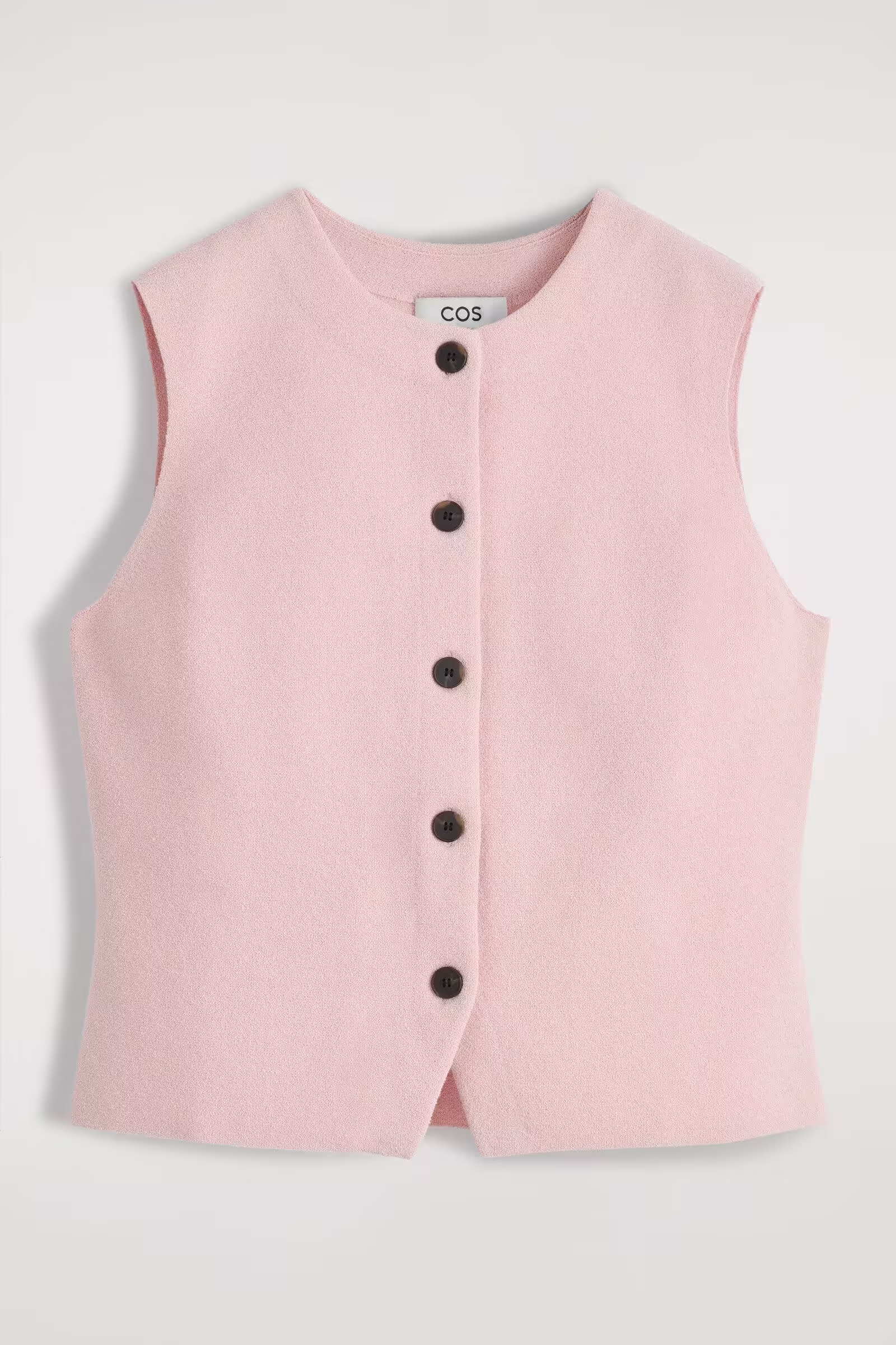 KNITTED COTTON WAISTCOATLIGHT PINK