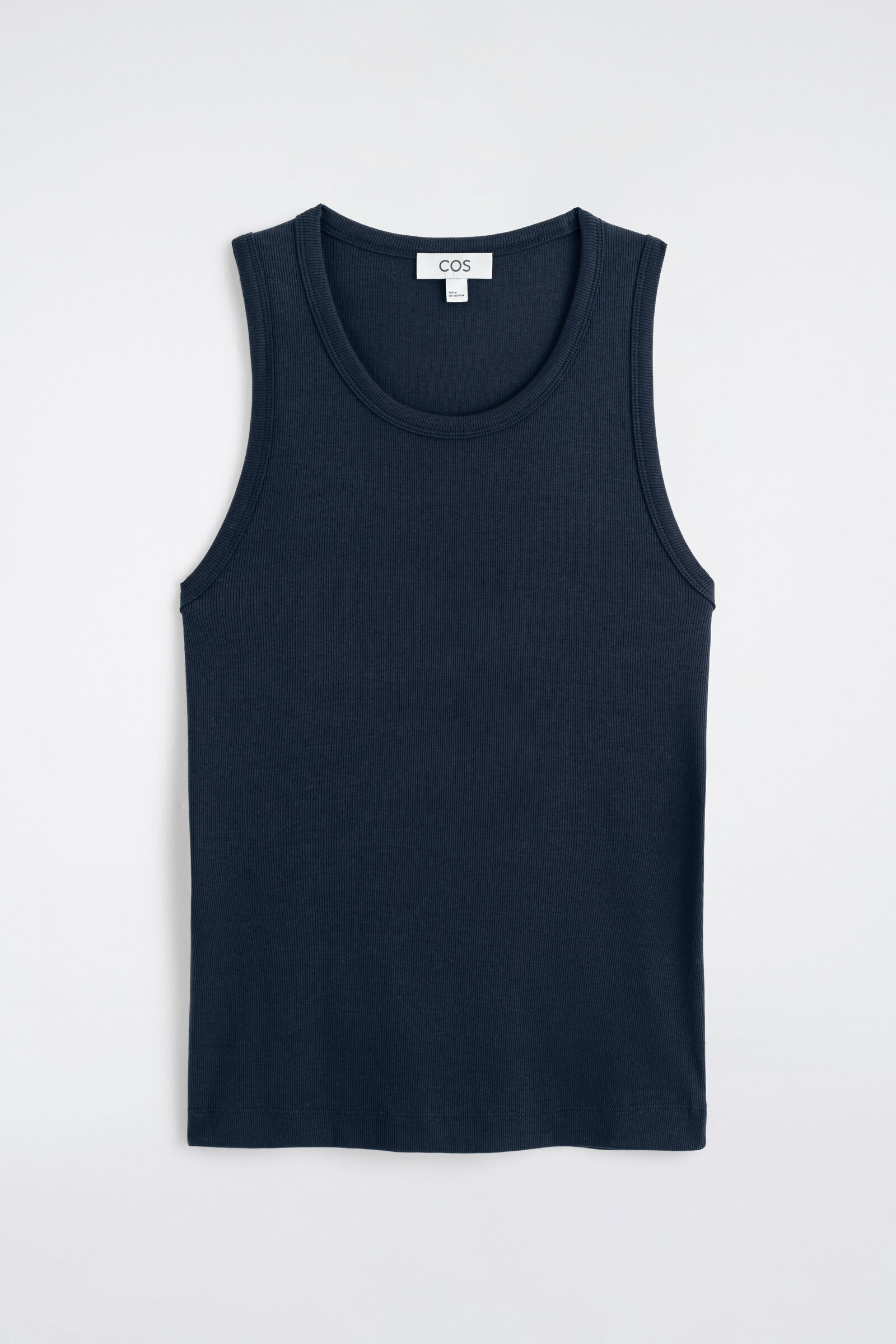 SLIM RIBBED COTTON TANK TOPNAVY