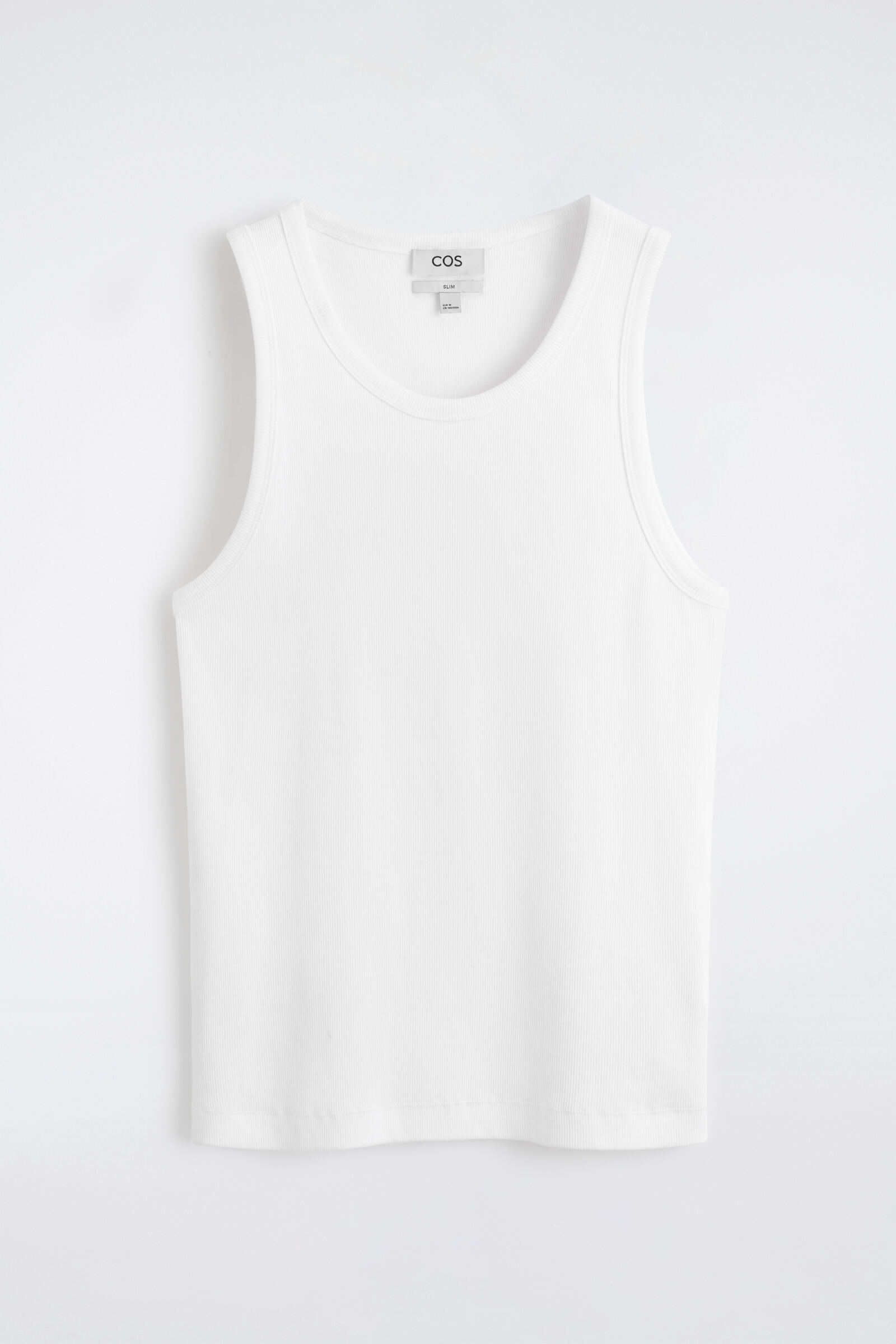 SLIM RIBBED COTTON TANK TOPWHITE