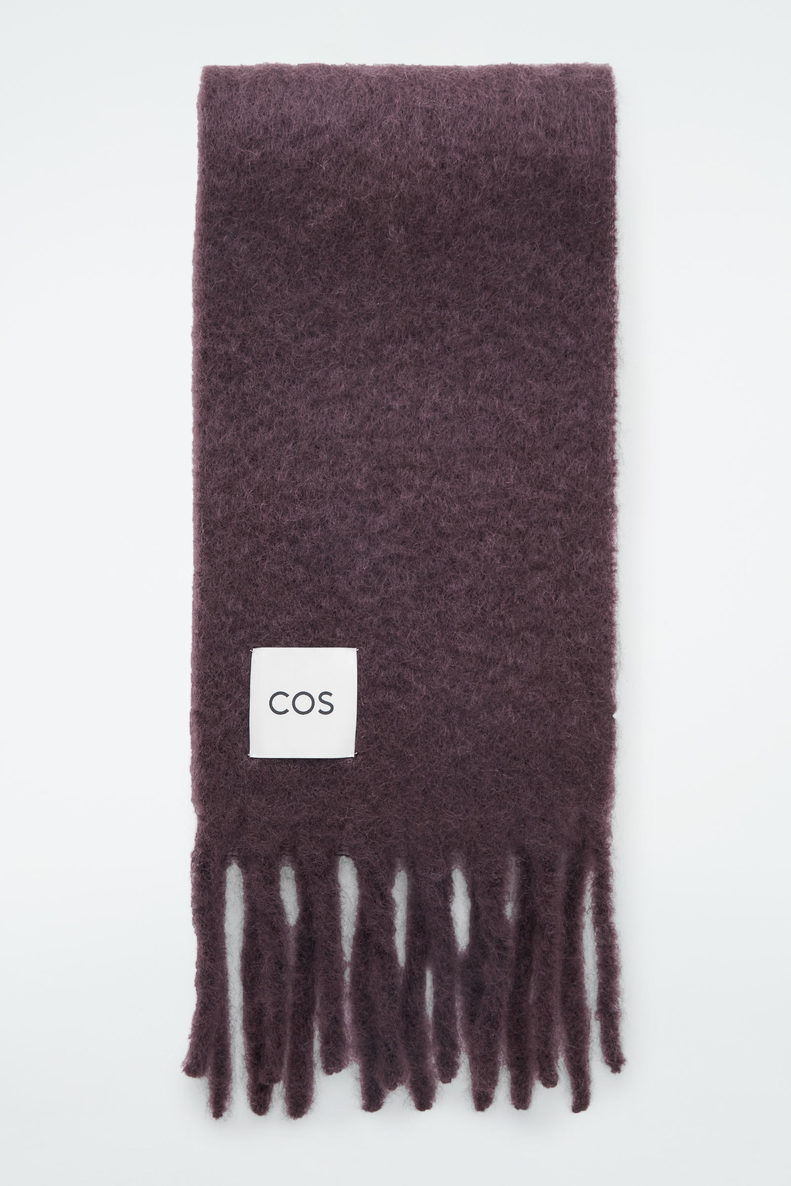 FRINGED BRUSHED-MOHAIR SCARF | COS