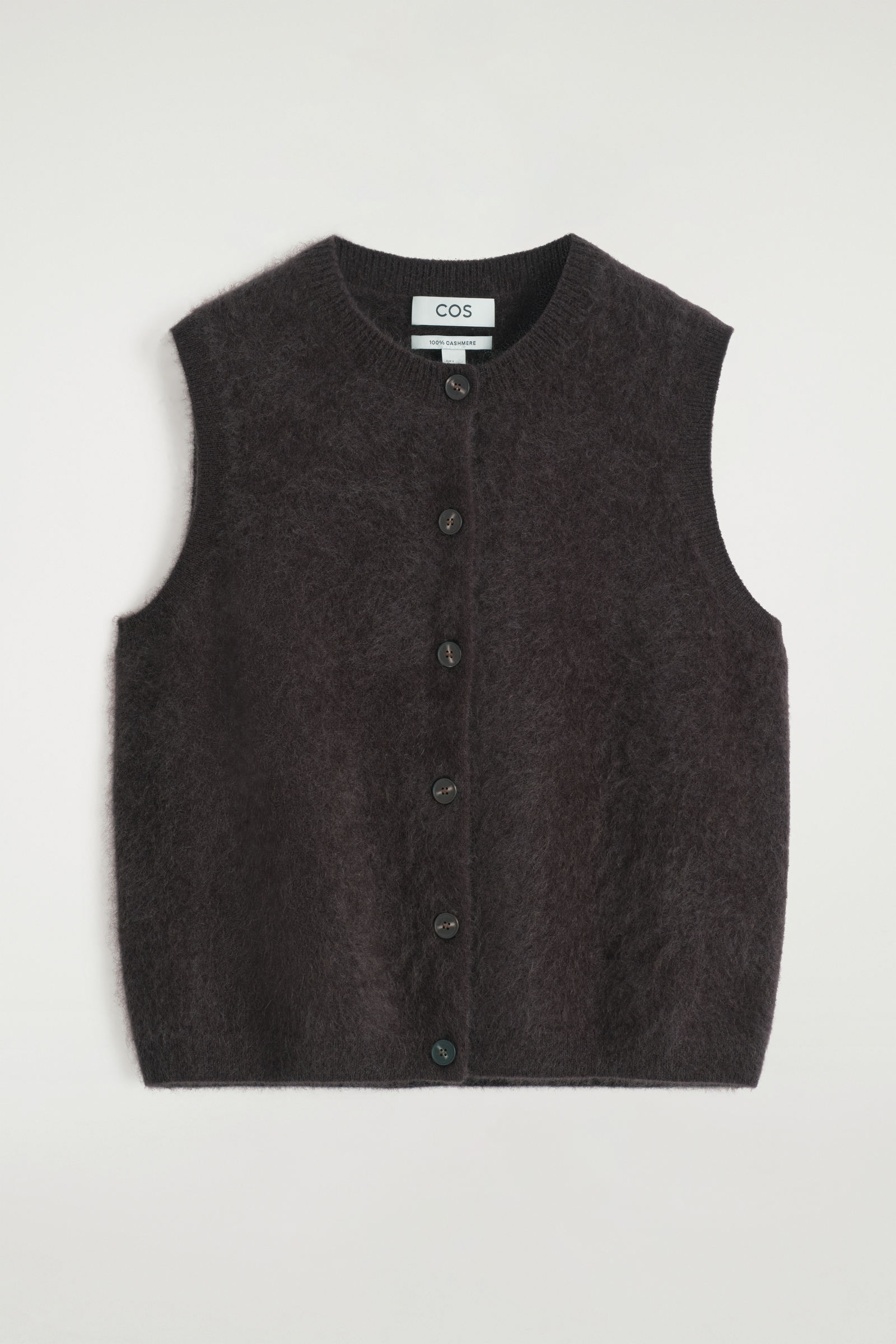 BRUSHED-CASHMERE WAISTCOATDARK BROWN