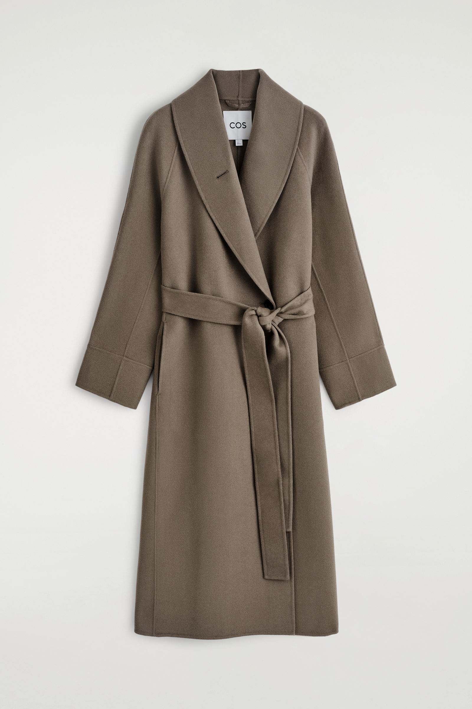 BELTED DOUBLE-FACED WOOL LONG COAT | COS