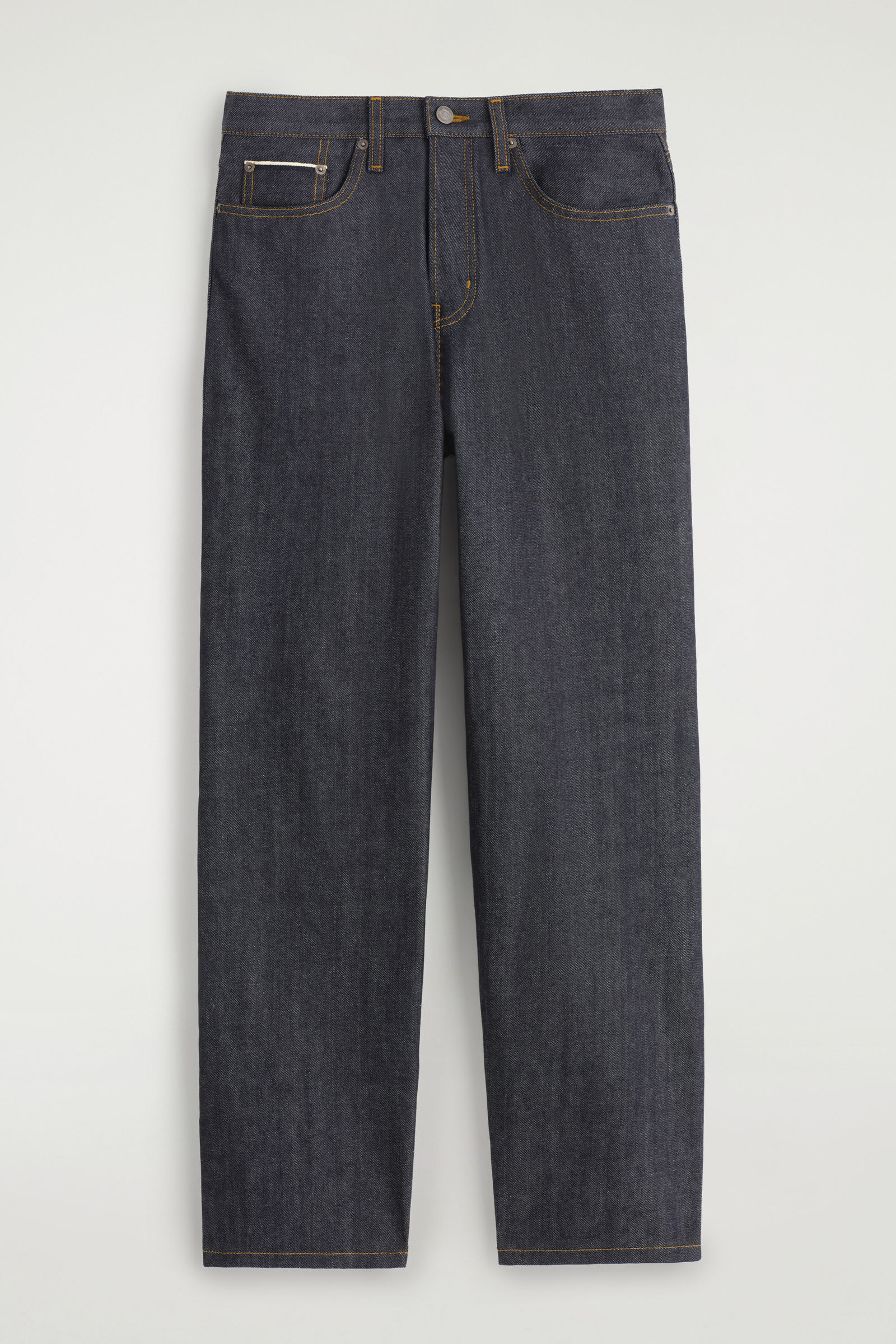 RIDER RAW SELVEDGE RELAXED-FIT STRAIGHT-LEG JEANSRAW INDIGO