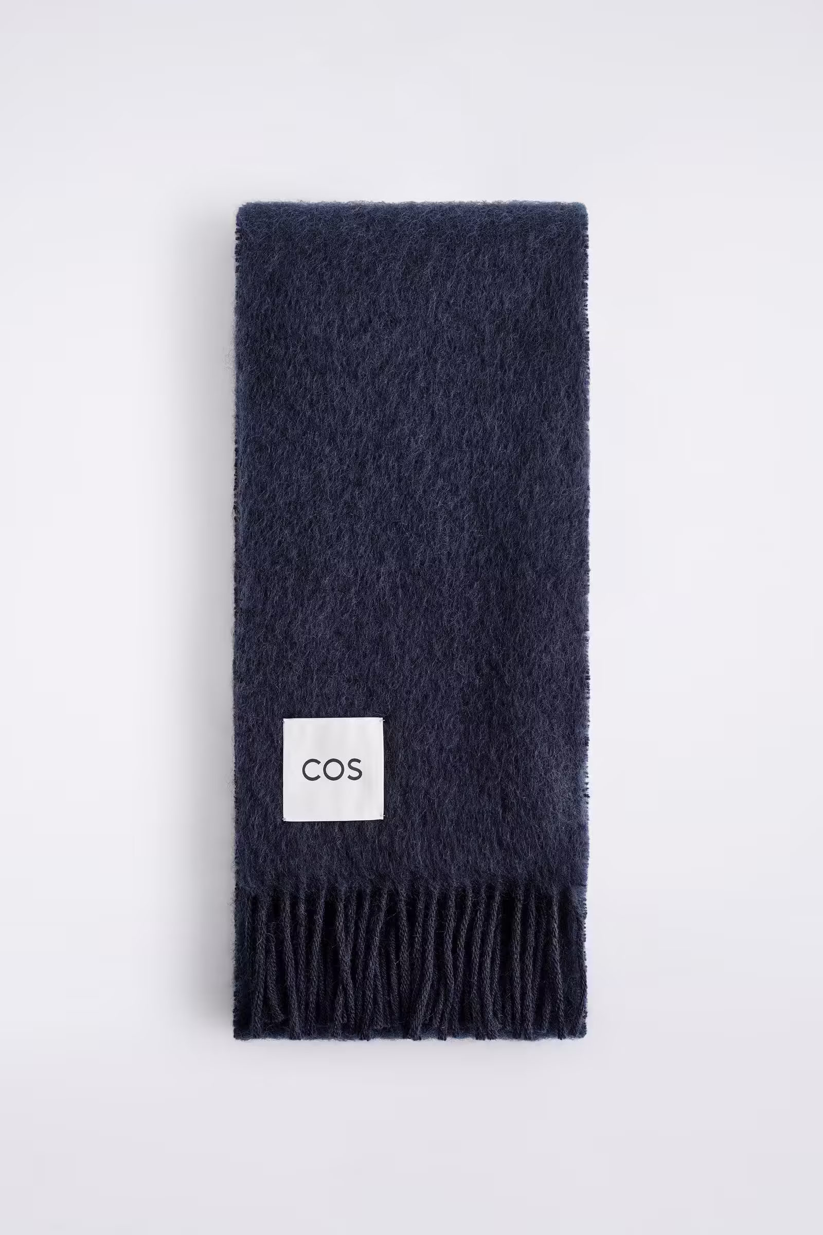 FRINGED MOHAIR SCARFNAVY