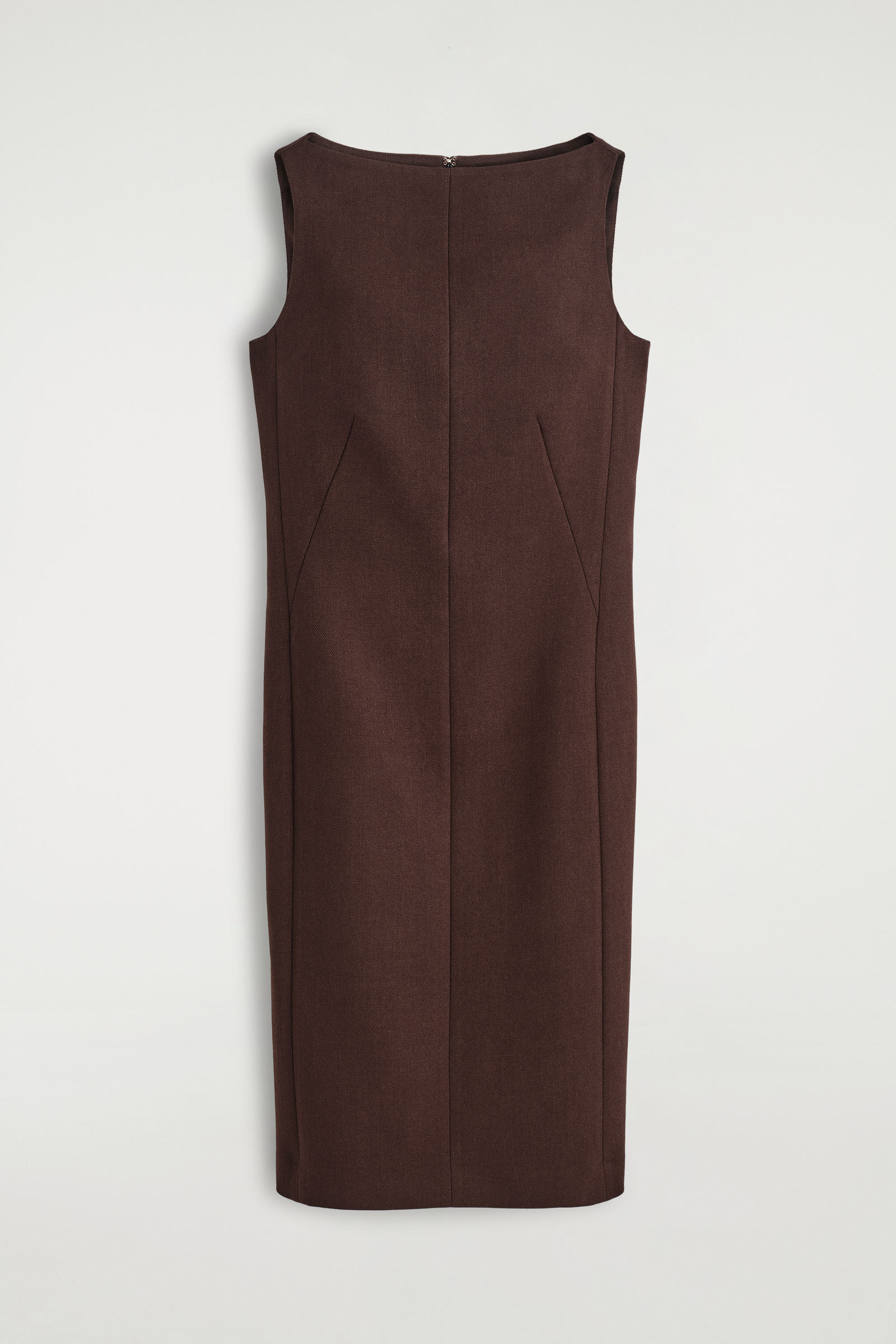 TAILORED WOOL MIDI DRESSBROWN