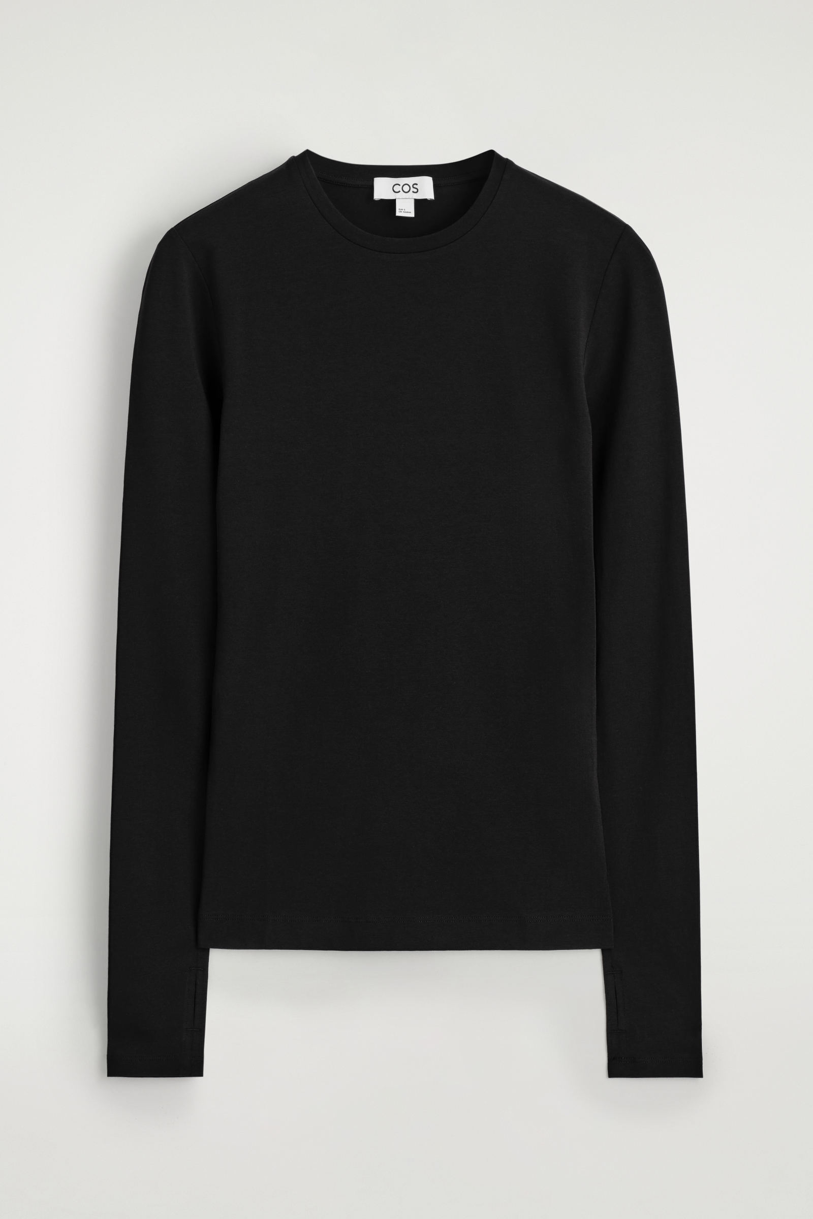 COTTON LONG-SLEEVED TOPBLACK