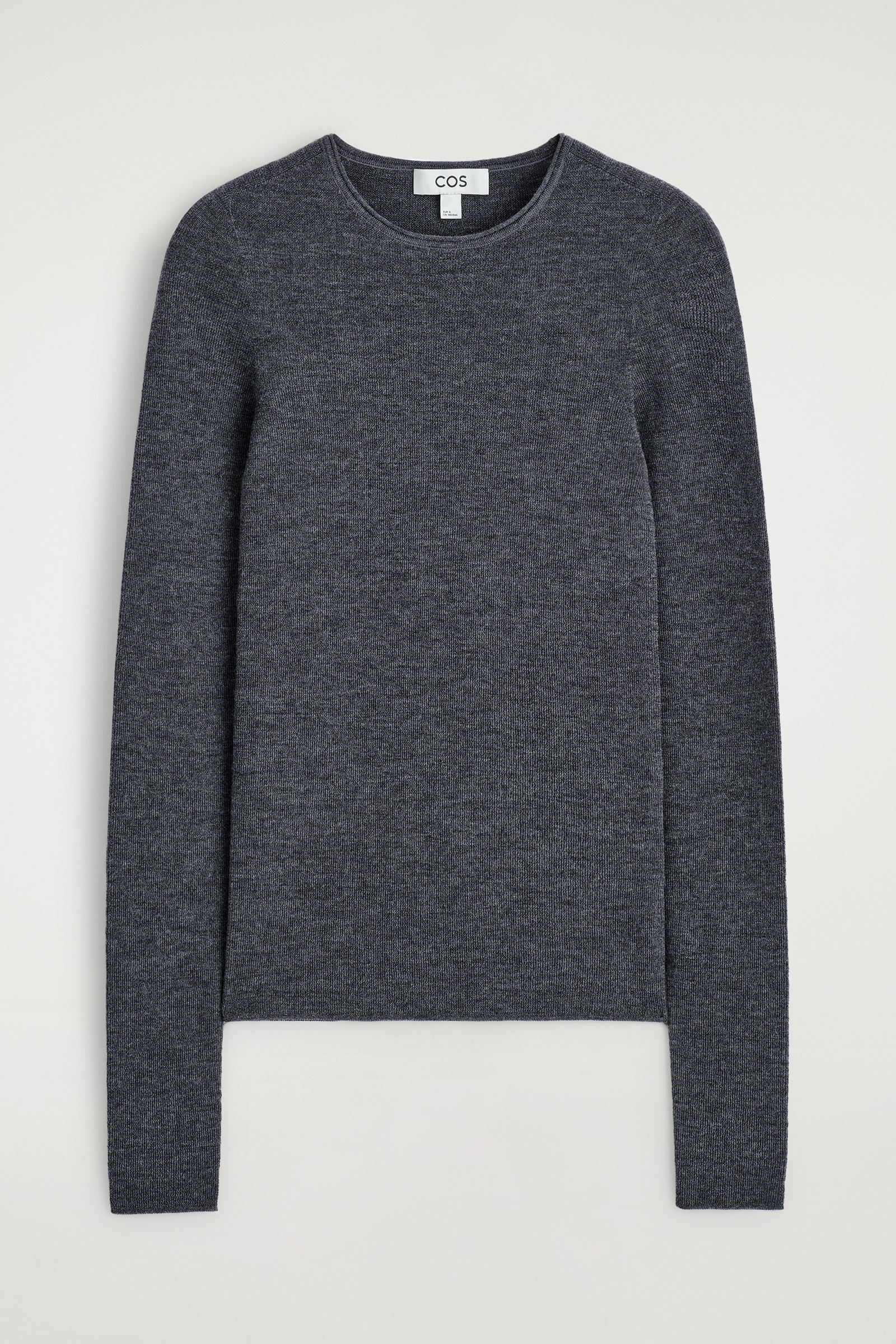 SEAMLESS MERINO WOOL LONG-SLEEVED TOPCHARCOAL MÉLANGE